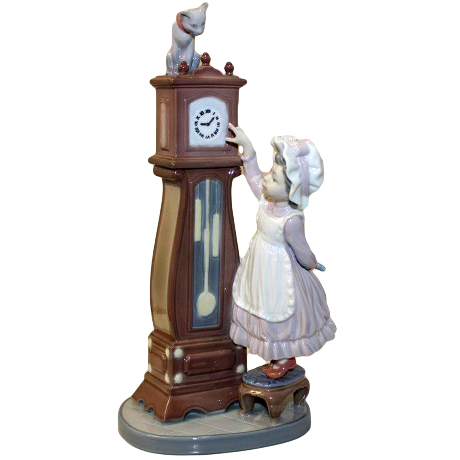 Lladro Figurine, 5347 Bedtime (girl with clock)
